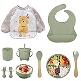 Silikon Baby Geschirrset Kindergeschirr, Baby Kinderteller Set, Geschirrset...