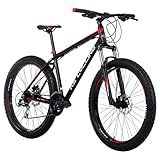 KS Cycling Mountainbike Hardtail 27,5'' Plus Xceed (Schwarz-Rot, 46 cm)