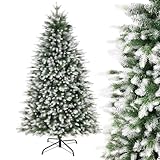 180CM PE&PVC künstlicher Weihnachtsbaum mit Schnee, 1000 Zweigspitzen,einfache...