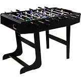 GAMES PLANET Tischfussball „Belfast“, klappbar, Farbe: Schwarz, nahtlos...