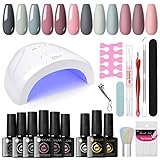 UR SUGAR UV Nagellack Set mit UV Lampe 48W, 6 Farben Gel Nagellack Starterset UV...