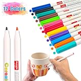 Withosent Porzellanstifte Spülmaschinenfest 12 Farben-Glas, Porzellanstifte auf...