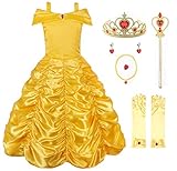 JerrisApparel Mädchen Belle Kostüm Prinzessin Kleid Drop Shoulder Cosplay...