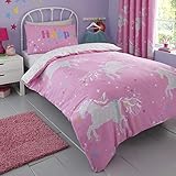 Bedlam Wende-Bettwäsche-Set für Kinder, Einhorn, leuchtet im Dunkeln,...