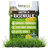 TerraUno Rasenkalk Frühjahr & Herbst, bei Moos und Unkraut im Rasen, verstärkt...
