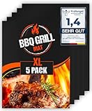 Extra große BBQ Grillmatte für Gasgrill, Elektro und Holzkohle (5er Pack) 50 x...
