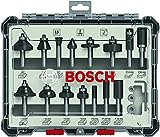 Bosch Professional 15tlg. Fräser Set Mixed (für Holz, Zubehör Oberfräsen mit...