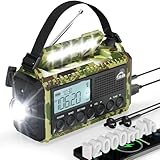 Kurbelradio, Notfallradio mit 12000 mAh Powerbank, AM/FM/SW Radio Ohne Strom,...