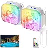 HL Unterwasser Licht mit Fernbedienung,RGB LED Schwimmende Poolbeleuchtung, Pool...
