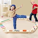 Forroby Holz Kleinkinder Schwebebalken Bunte Hindernissteine,Montessori...