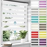 Allesin Doppelrollo schnurlos Klemmfix ohne Bohren Duo Rollos für Fenster,...
