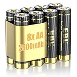 EBL AA Akku Pro Version 8 Stück - wiederaufladbare AA Batterien 2800mAh hohe...