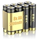 EBL AA Akku Pro Version 8 Stück - wiederaufladbare AA Batterien 2800mAh hohe...