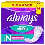 Always Daily Fresh Normal Slipeinlagen 76 Stück, Mit Frischeduft, Für Frische...
