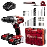 Einhell Akku-Schlagbohrschrauber TE-CD 18/2 Li-i +64 (2x2,0Ah) Power X-Change...