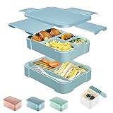 CALIYO Brotdose Kinder mit Fächern, 1550ml Bento-Box, Auslaufsicher Lunchbox...