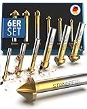 Senkbohrer Set aus HSS Stahl [6-teilig inkl. Aufbewahrungsbox] – für Metall &...