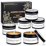 Duftkerzen Geschenkset für Frauen Männer, 6 Stück Duftkerzen im Glas,...