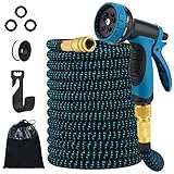 KwafoTri Flexibler Gartenschlauch mit 10 Funktion Garten Handbrause,...