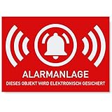 6 x Aufkleber Alarmgesichert (Klein - 5 x 3,5cm) - Schutz vor Einbruch in Auto...