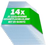 casa pura | Gewächshausplatten 14x | 60,5 x 121 cm - | Polycarbonat (PC) |...