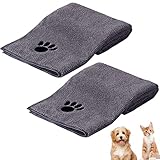 HUTVD Hundehandtuch, 2 Stück Microfaser Handtücher für Hunde Katzen, 75 x 35...