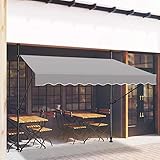 LZQ Markise Klemmmarkise Balkon Sonnenmarkise Einziehbar Manuell Handkurbel...