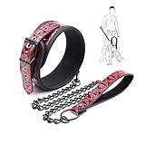 PIIKNUO Leder Halsband SM mit Leine Ketten Bondage Erotik Halsband Sexspielzeug...