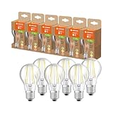 LEDVANCE LED Stromsparlampe, Filament Birne aus Glas mit E27 Sockel, Warmweiß...