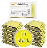 Rettungsdecke Rettungsdecken 10er Set (= 10 Stück) Gold/Silber 210x160cm...