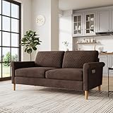 Vesgantti 2 Sitzer Sofa, 164cm Stoff Doppelsofa mit beidseitigen Taschen, Sofa...