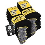 Effeet 10 Paar Arbeitssocken Herren Socken, Gepolsterte Verstärkte WORK Socken,...
