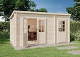 Alpholz Gartenhaus Maria aus Holz in Naturbelassen, 28 mm Wandstärke mit 2...