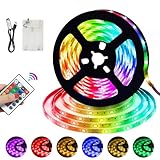 LED Strip 2M Klebe Streifen Mit Batterie USB RGB Fancy LEDs 5050 Ferndimmbar 16...