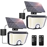 Solarlampen für Außen mit Bewegungsmelder - Solarleuchten Aussen 155 LED Solar...