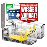 Heimwert Lebendfalle Maus Mausefalle 2erSet - mit Wasser Speicher + Köderbox +...