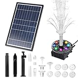everfarel Solarteichpumpen Solar 7w Springbrunnen Teich Solar Springbrunnen LED...