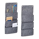 Relaxdays Hängeorganizer, 2er Set, 4 Fächer, 2 Haken, HxB: 65 x 30 cm, Bad,...
