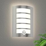 HiBay Außenlampe mit Bewegungsmelder E27 Wandlampe IP44 Eckig Aussenlampe Wand...