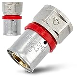 Pressfitting Kupplung PEX 20mm x 1/2' Innengewinde Muffe Übergang für Aluverbundrohr Mehrschichtverbundrohr Verbundrohr Mit Dichtungsringe Oring | Heizungs- Sanitär- Trinkwasserinstallation