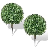 Hecaty 2er-Set Künstliche Buchsbaumkugel 65cm: Buchsbaum Kunstpflanze mit...