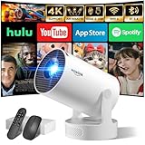 Mini Beamer Unterstützt 4K 1080P, Projektor Tragbarer mit WiFi 6 und Bluetooth...