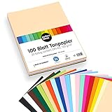 perfect ideaz • 100 Blatt Ton-Papier DIN-A5, 20 Farben, 120 g/m², MADE IN...