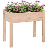 Outsunny Hochbeet, Pflanzkasten, Blumenkasten, Blumentopf, Kräuterbeet mit...