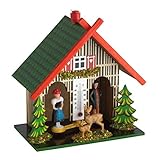 TFA Dostmann Wetterhaus aus Holz, 48.1501, Wetterhäuschen mit Regenmann und...