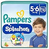 Pampers Windeln Größe 5-6, Splashers Baby Shark Limited Edition, 10 Stück,...