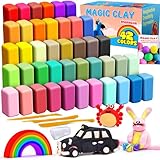 Modelliermasse-Set - 42 Farben Lufttrocknende magische Knete für Kinder,...