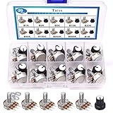 Taiss/20 Stücke Potentiometer Kit mit Knöpfen B1K 2K 5K 10K 20K 50K 100K 250K...