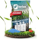 Fertex® Blaudünger Rasendünger 25kg | NPK 8-8-8 Volldünger für 500–625m²...