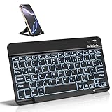 Vobafe Bluetooth Tastatur mit Telefonhalter für iOS/Android/Windows, Kabellose...